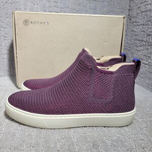 Rothys The Chelsea Women's Size 6.5 US Red Berry Lattice Fabric High Top Sneakes